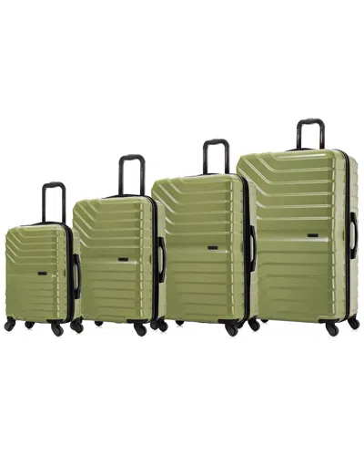 Inusa Aurum Lightweight Expandable Hardside Spinner 4pc Luggage Set In Green