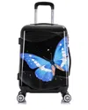 Inusa Black Butterfly Prints Lightweight Hardside Spinner