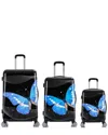 Inusa Black Butterfly Prints Lightweight Hardside Spinner