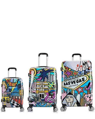 Inusa Cities Prints Lightweight Hardside Spinner 3pc Set