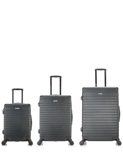 Inusa Deep Lightweight Hardside Spinner 3 Piece Set In Black