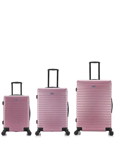 Inusa Deep Lightweight Hardside Spinner 3 Piece Set In Pink