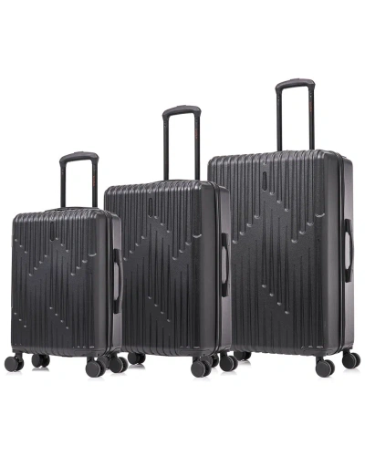 Inusa Drip Lightweight Hardside Spinner 3pc Luggage Set In Black