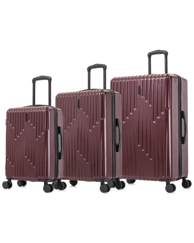 Inusa Drip Lightweight Hardside Spinner 3pc Luggage Set In Burgundy