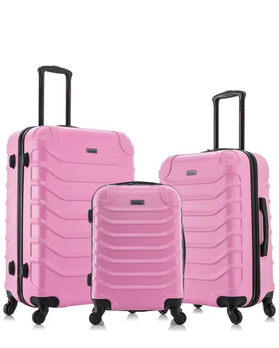 Inusa Endurance Lightweight Hardside Spinner 3 Piece Set In Pink