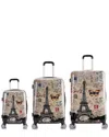 Inusa Paris Prints Lightweight Hardside Spinner 3pc Set