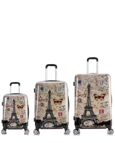 Inusa Paris Prints Lightweight Hardside Spinner 3pc Set