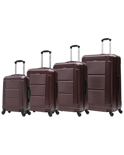 Inusa Pilot Lightweight Hardside 4pc Set In Red