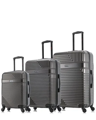 Inusa Resilience Lightweight Hardside Spinner 3 Piece Set In Grey