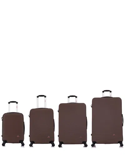 Inusa Royal Lightweight Hardside Spinner 4pc Set In Brown