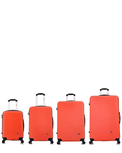 Inusa Royal Lightweight Hardside Spinner 4pc Set In Orange