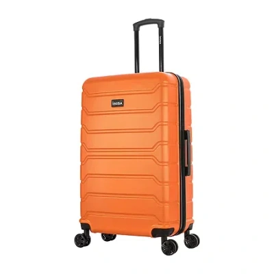 Inusa Trend 28 Inch Hardside Lightweight Checked Spinner Luggage In Orange