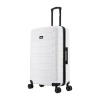 Inusa Trend 28 Inch Hardside Lightweight Checked Spinner Luggage In White