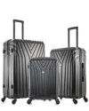 Inusa Vasty Lightweight Hardside Spinner 3 Piece Set In Black