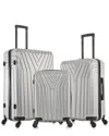 Inusa Vasty Lightweight Hardside Spinner 3 Piece Set In Grey