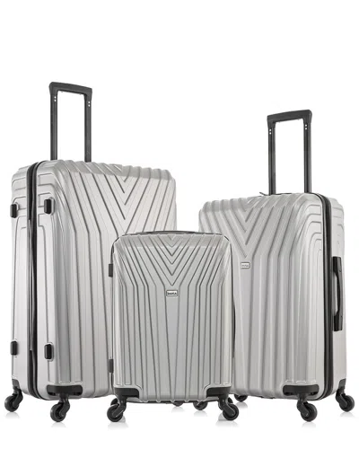 Inusa Vasty Lightweight Hardside Spinner 3 Piece Set In Grey