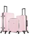 Inusa Vasty Lightweight Hardside Spinner 3 Piece Set In Pink