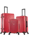 Inusa Vasty Lightweight Hardside Spinner 3 Piece Set In Red