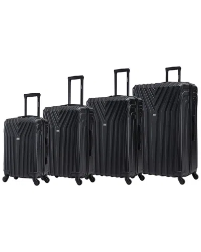 Inusa Vasty Lightweight Hardside Spinner Suitcase 4pc Luggage Set In Black