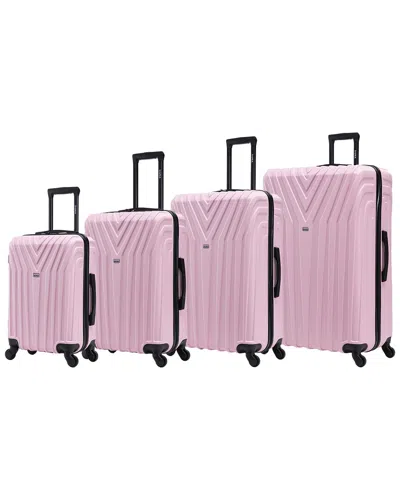 Inusa Vasty Lightweight Hardside Spinner Suitcase 4pc Luggage Set In Pink