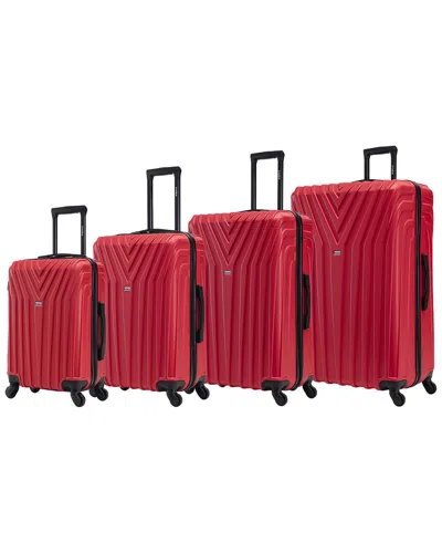 Inusa Vasty Lightweight Hardside Spinner Suitcase 4pc Luggage Set In Red