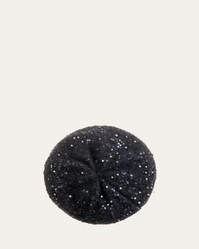 Inverni All-over Sequin Knit Beanie In Black
