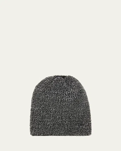 Inverni Bouclé Knit Beanie In Dark Grey