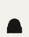 Inverni Cashmere Honeycomb Knit Beanie In Black