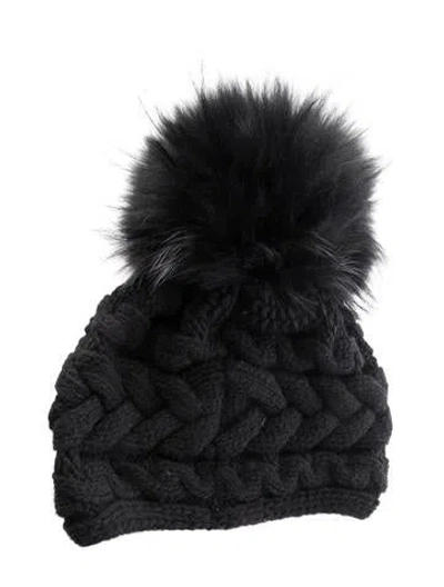 Pre-owned Inverni Cashmere Quilted Beanie In Black