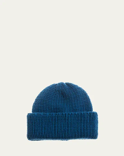 Inverni Chunky Knit Beanie In Cerulean Blue