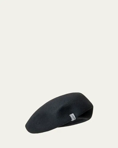 Inverni Embellished Wool Felt Beret In Black