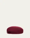 Inverni Embellished Wool Felt Beret In Burgundy