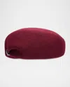 Inverni Embellished Wool Felt Beret In Burgundy