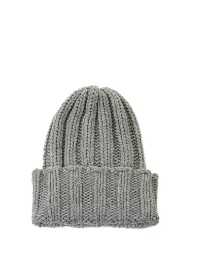 Inverni Gray Cashmere Beanie In Dark Grey