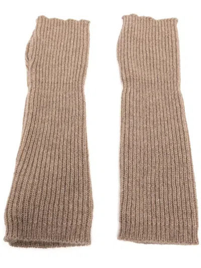 Inverni Hats Long Fingerless Gloves In Neutrals