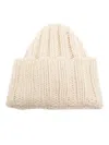 Inverni Hats Ribbed Turn Up Beanie In White