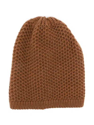 Inverni Hats Waffle Beanie In Brown