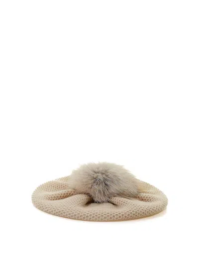 Inverni Honeycomb Basque In Pure Cashmere In Beige