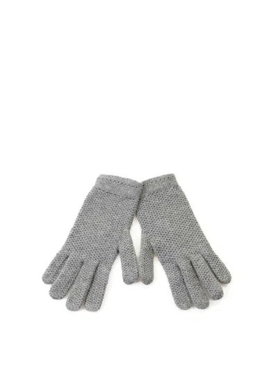 Inverni Honeycomb Pure Cashmere Glove In Grey