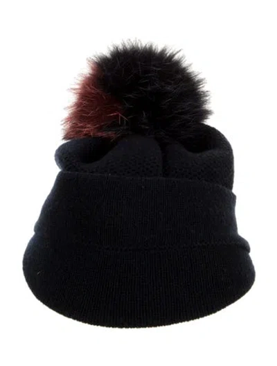 Pre-owned Inverni Knitted Brim Hat In Blue