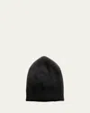Inverni Men's Cashmere Rib Solid Beanie Hat In Black