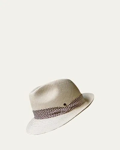 Inverni Men's Small-brim Panama Straw Hat In Neutral