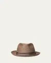 Inverni Men's Trilby Hemp And Cotton Fedora Hat In Brown