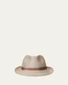Inverni Men's Trilby Hemp And Cotton Fedora Hat In Orange