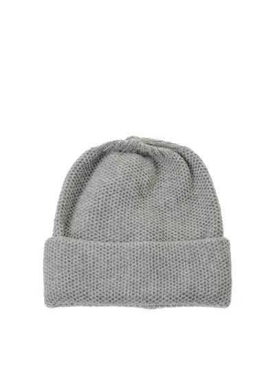 Inverni Pure Cashmere Honeycomb Hat In Grey
