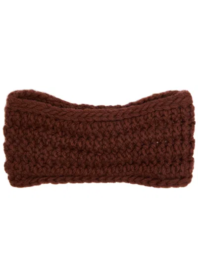 Inverni Ribbed Cashmere Headband In Burgundy