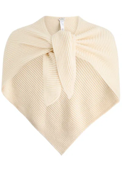 Inverni Ribbed Cashmere Shawl In Ivory