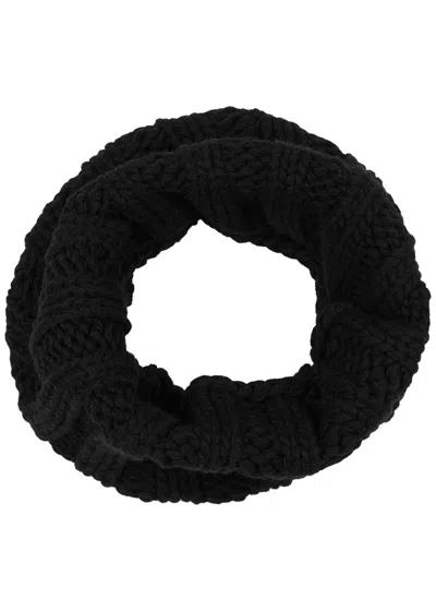 Inverni Ribbed Cashmere Snood In Black