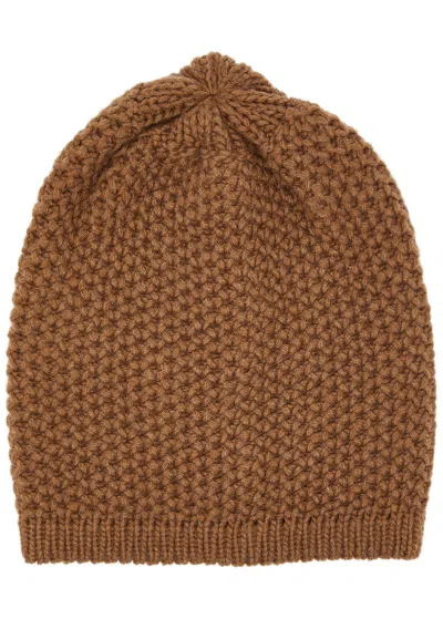 Inverni Waffle-knit Cashmere Beanie In Chocolate