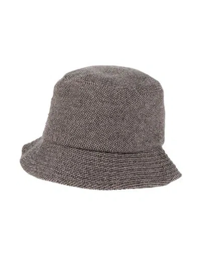 Inverni Woman Hat Khaki Size 7 Wool, Cashmere, Polyester In Gray